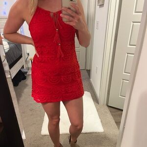 Elegant Red Lace Dress